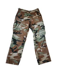 Military issued camouflage combat fatigues